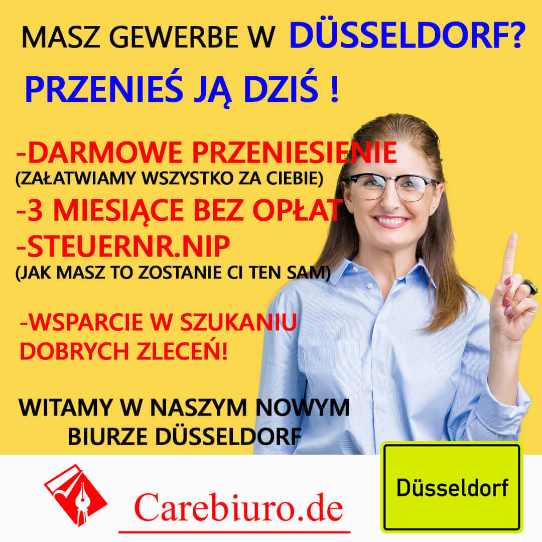 Gewerbe bez zameldowania w carebiuro.de